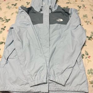 The North Face Women's Light Blue and Gray Hooded Ski Jacket